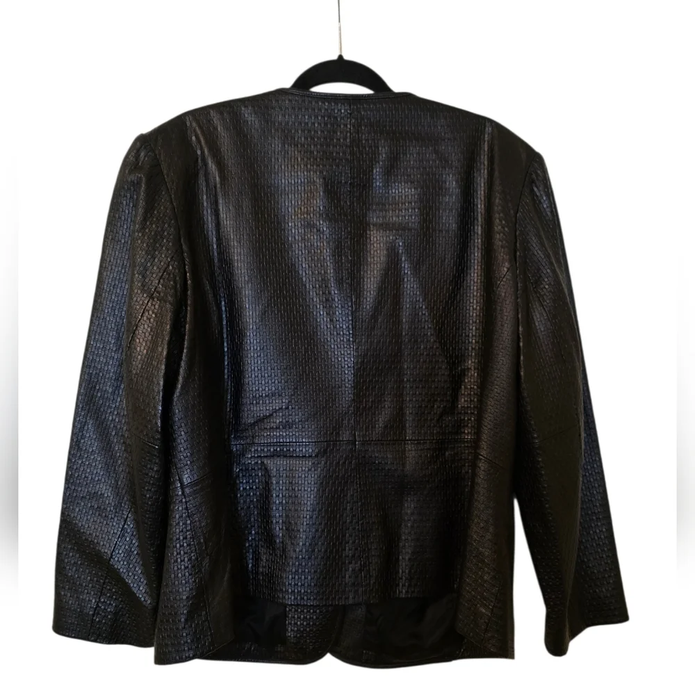 ELISABETH By Liz Clairbone Black Leather Jacket - Size‎ 18 Petite